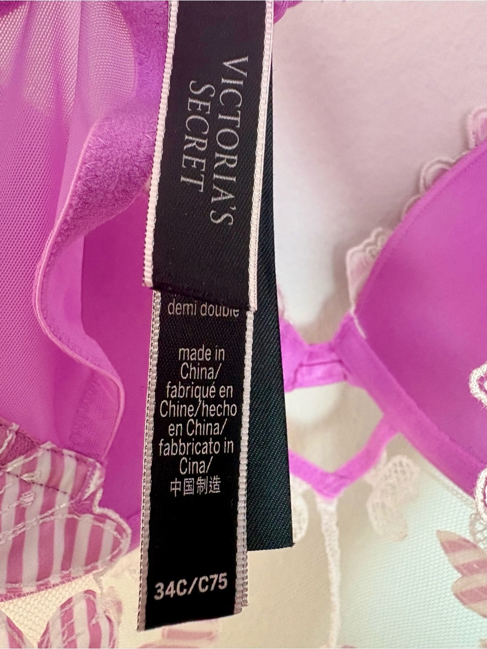 Victoria Secret Women’s Luxe Lace Brush 34C Adjustable Strap Bra Sku#206 - Picture 5 of 5